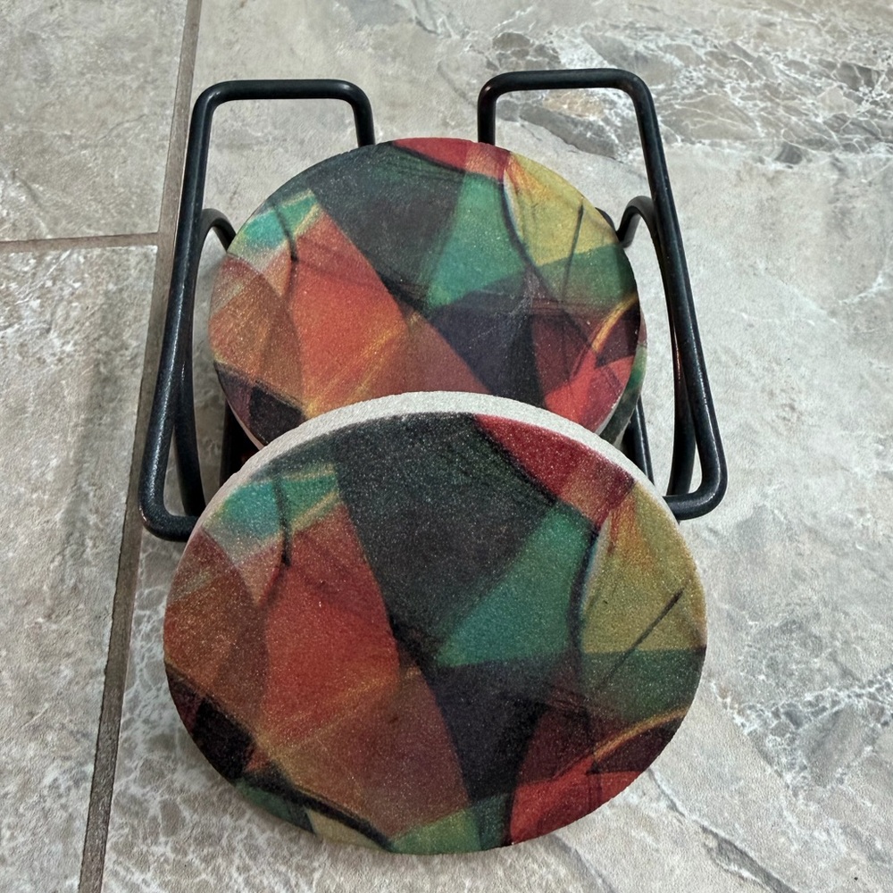 Multicolor Abstract Stone Coasters